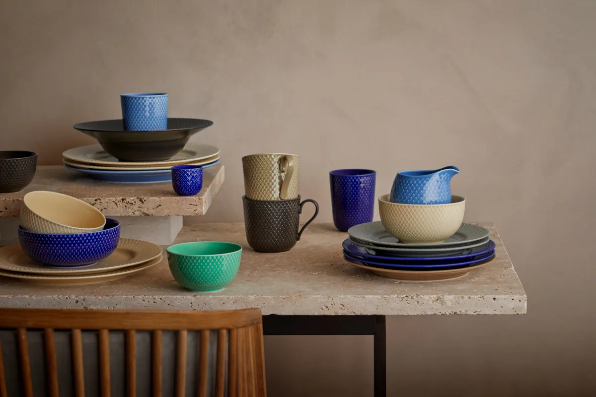 Rhombe Earth 午餐盘Ø21cm, 苔藓绿 Lyngby Porcelæn