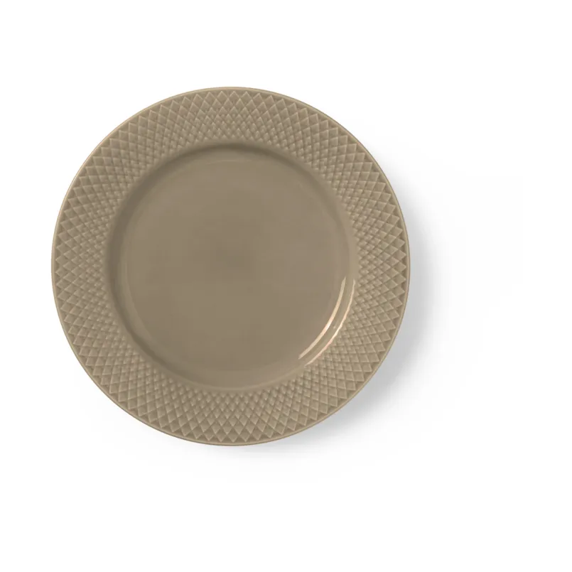 Rhombe Earth 午餐盘Ø23cm, 陶土色 Lyngby Porcelæn