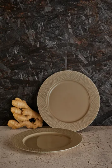 Rhombe Earth 午餐盘Ø23cm - 陶土色 - Lyngby Porcelæn