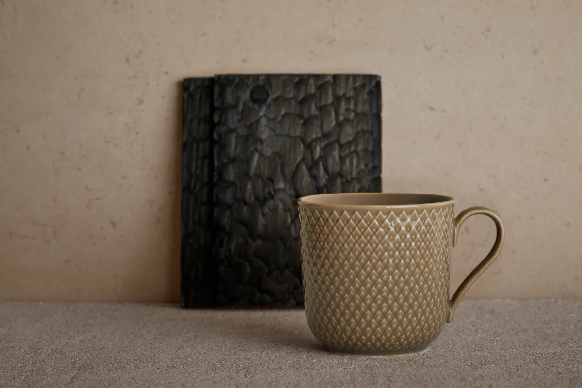 Rhombe Earth 马克杯390ml, 陶土色 Lyngby Porcelæn