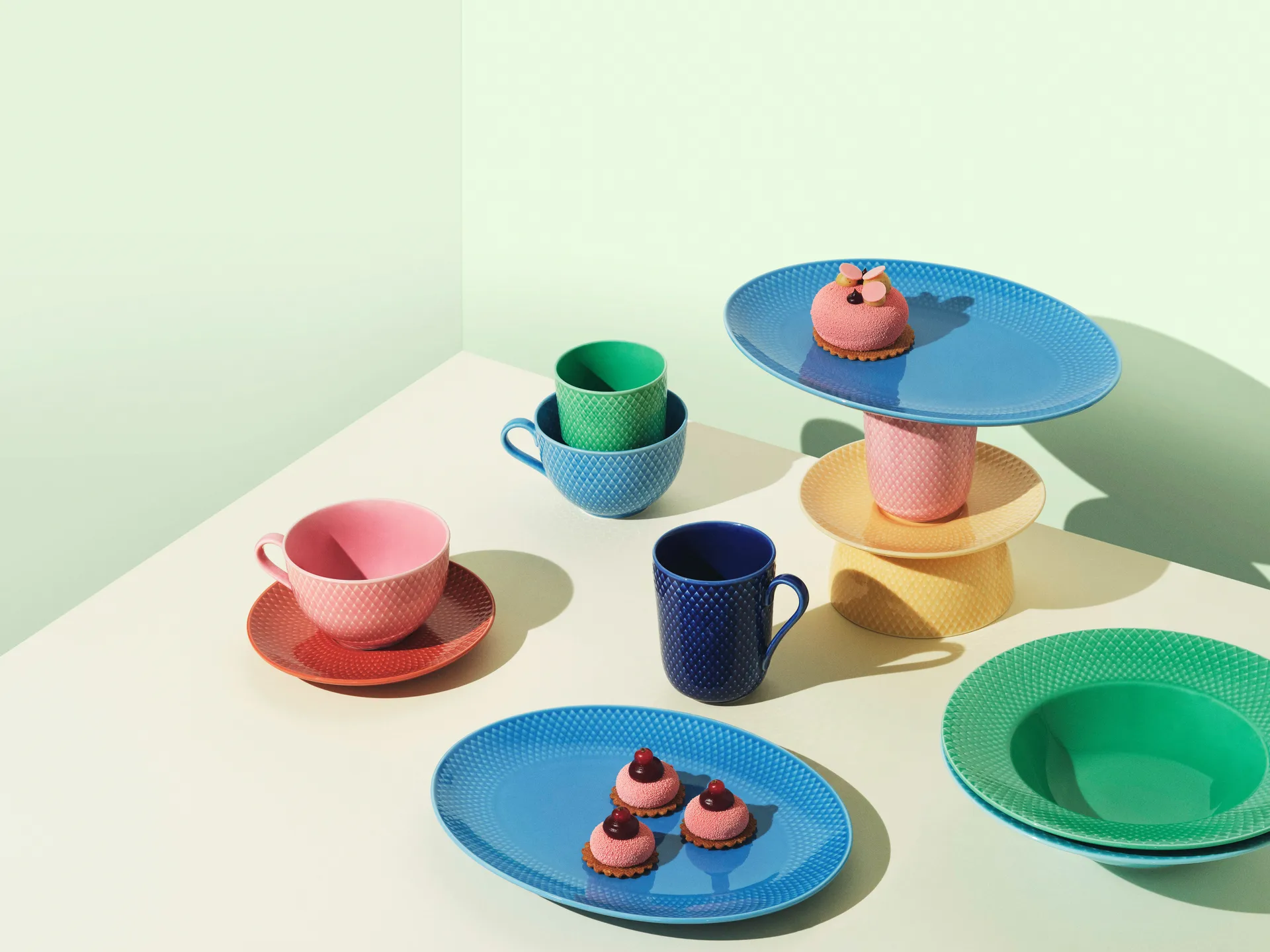 Rhombe oval serving 盘子 21.5x28.5 cm, 蓝色 Lyngby Porcelæn