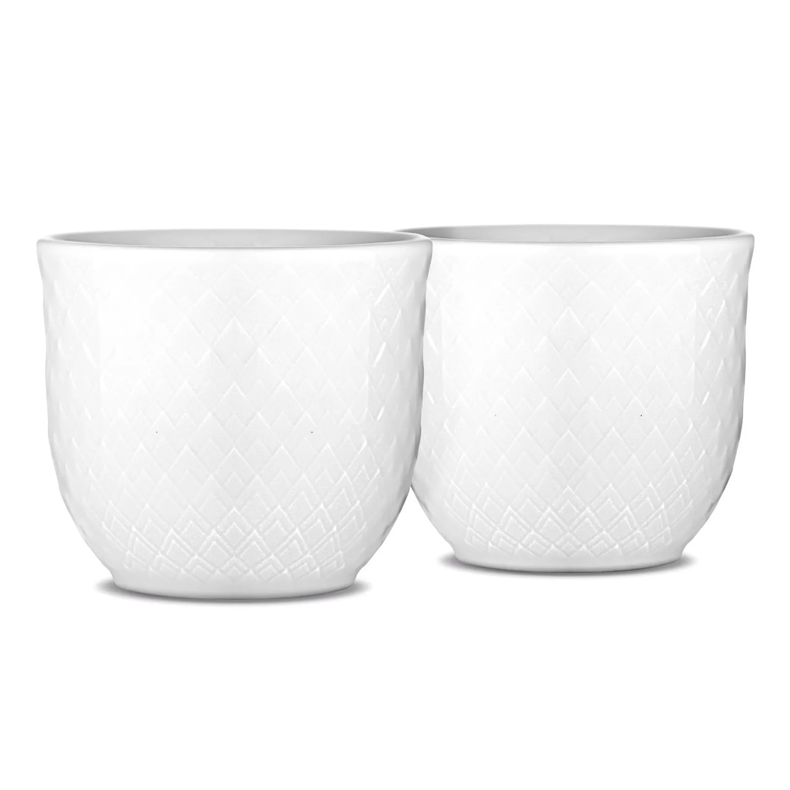 Rhombe 蛋杯. 两件套装, 白色 Lyngby Porcelæn