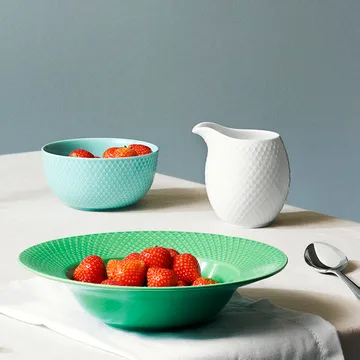 Rhombe碗320ml - 绿松石色 - Lyngby Porcelæn