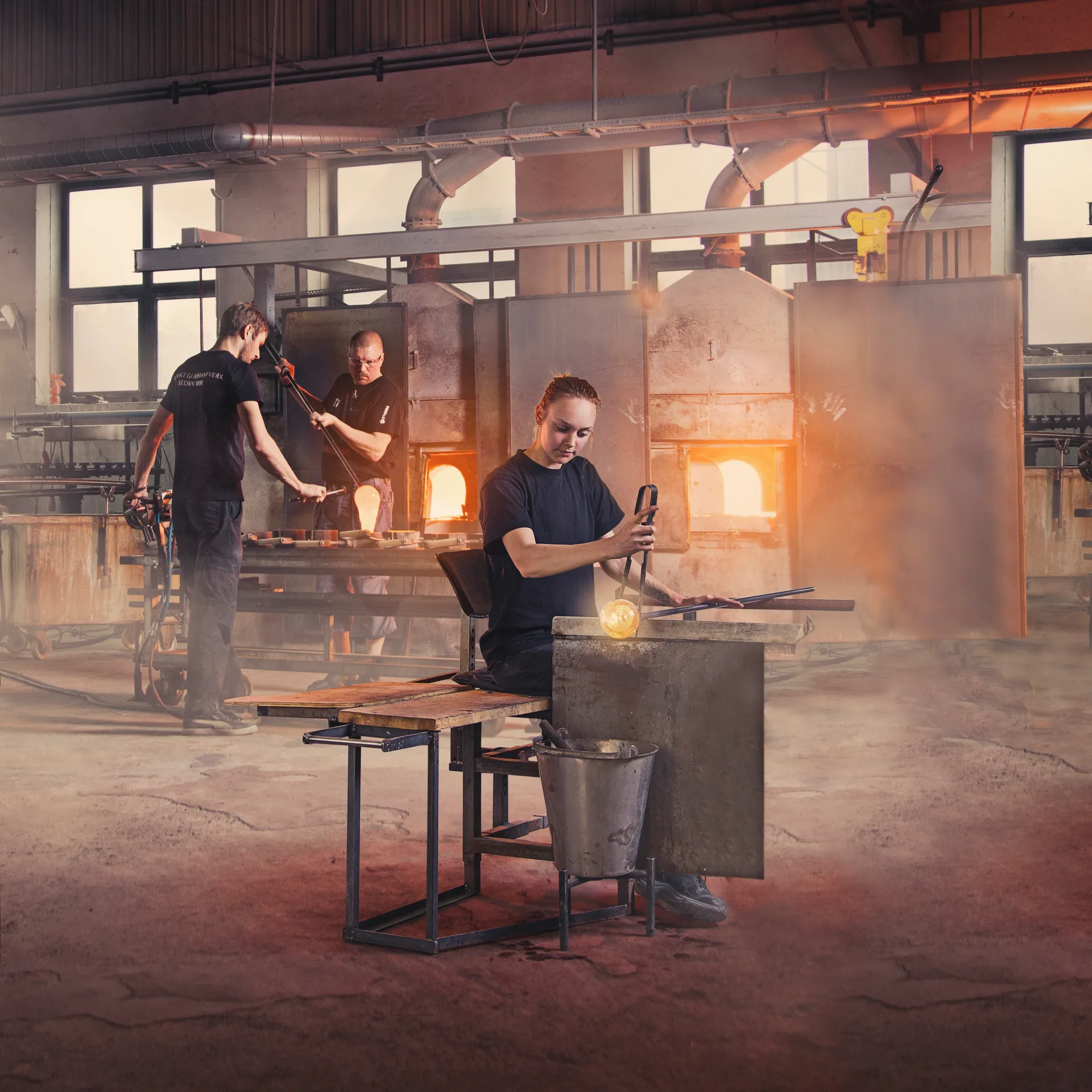 Global Icons heart glass sculpture, Large Målerås Glasbruk