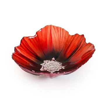 Poppy 碗  medium - 红色-黑色 - Målerås Glasbruk
