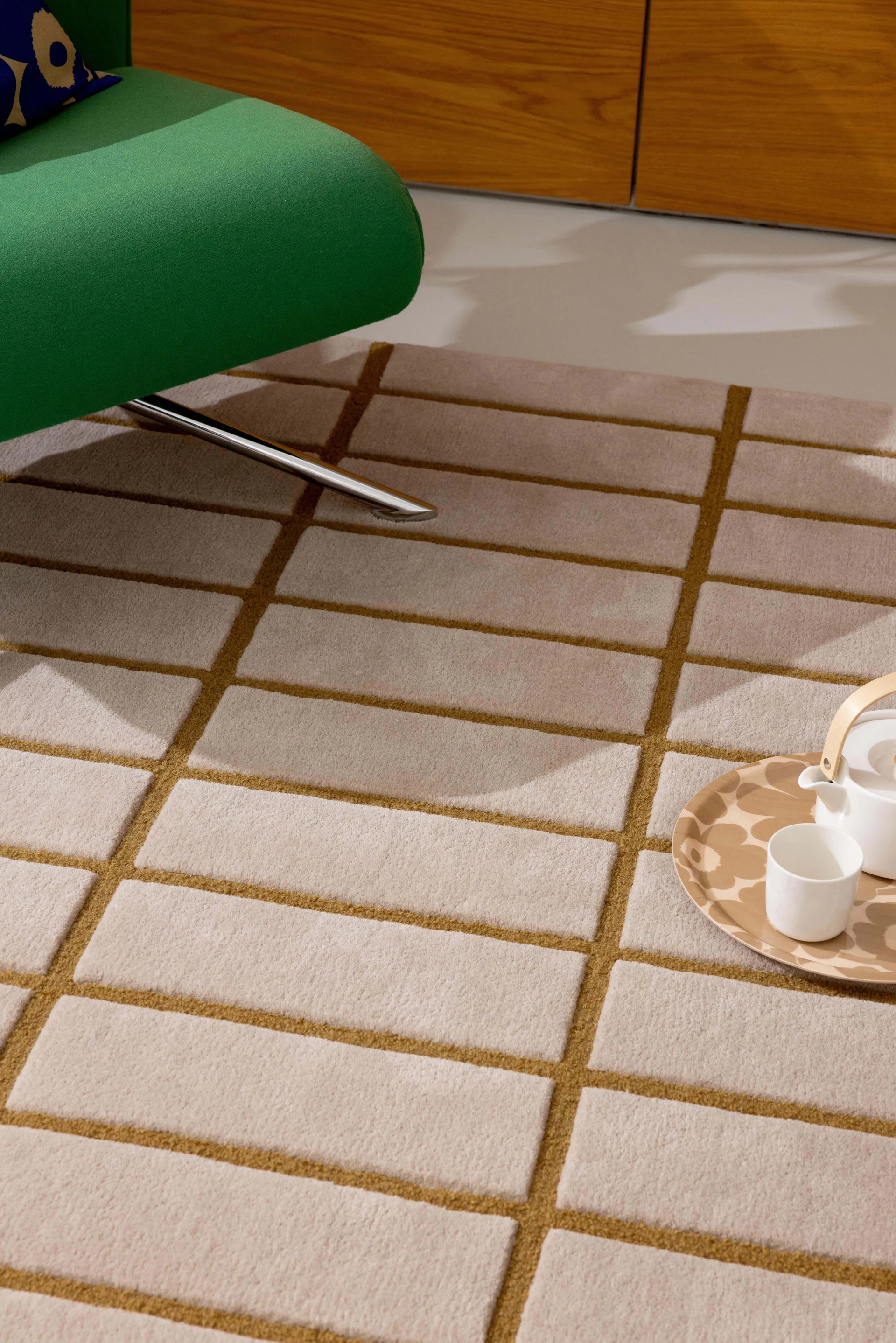 Tiiliskivi 羊毛地毯, Bronze 黄色, 140x200 cm Marimekko