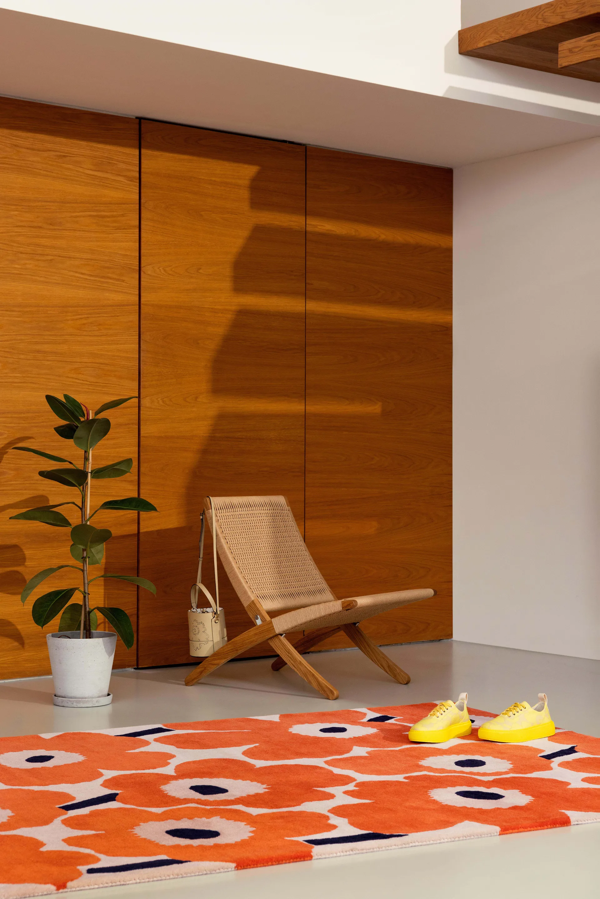 Unikko 羊毛地毯, 橙色 红色, 140x200 cm Marimekko