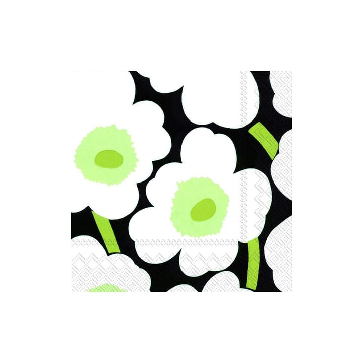 Unikko napkins 33x33cm 20件装 - 白��色-黑色 - Marimekko