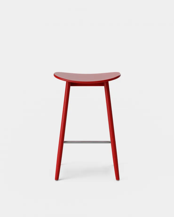 Icha barstool 65 cm 凳子, 红色 varnished beech Massproductions