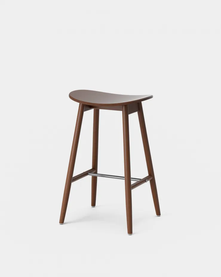 Icha barstool 65 cm 凳子, Walnut stained beech Massproductions