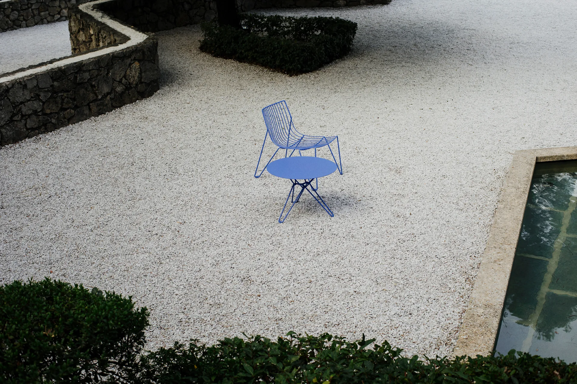 Tio 小边桌 Ø60 cm, Overseas 蓝色 Massproductions