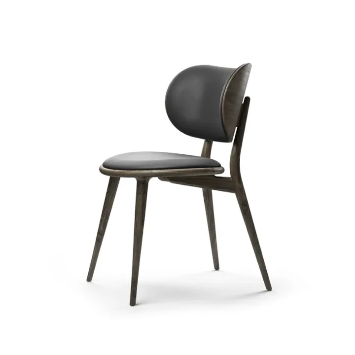 The Dining Chair 椅子 - 黑色皮革_锡尔卡灰色橡木支架 - Mater