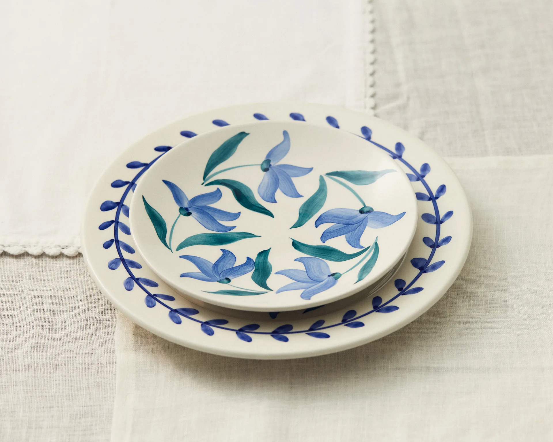 Flowers blossom 晚餐盘 平盘 Ø28 cm, 白色 Mateus