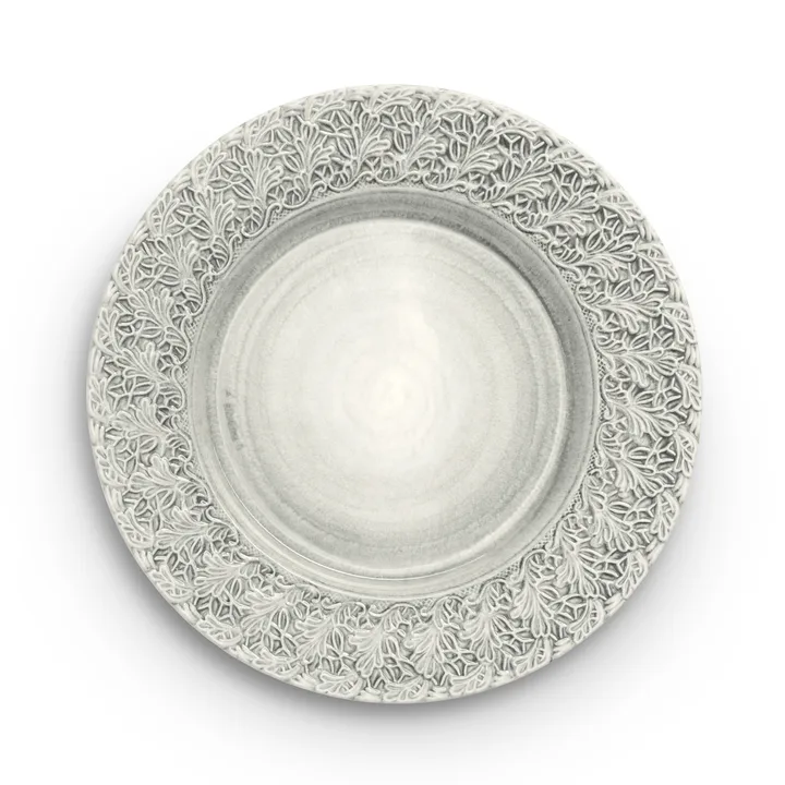 Mateus 32cm蕾丝纹手工餐盘 - 灰色 - Mateus