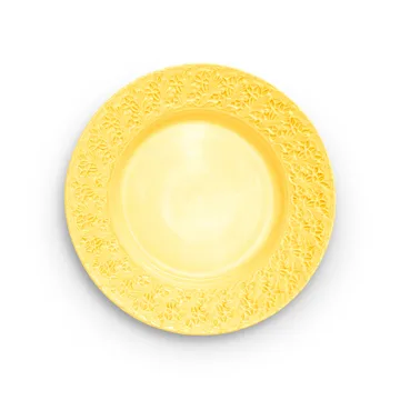 Mateus 32cm蕾丝纹手工餐盘 - 黄色 - Mateus