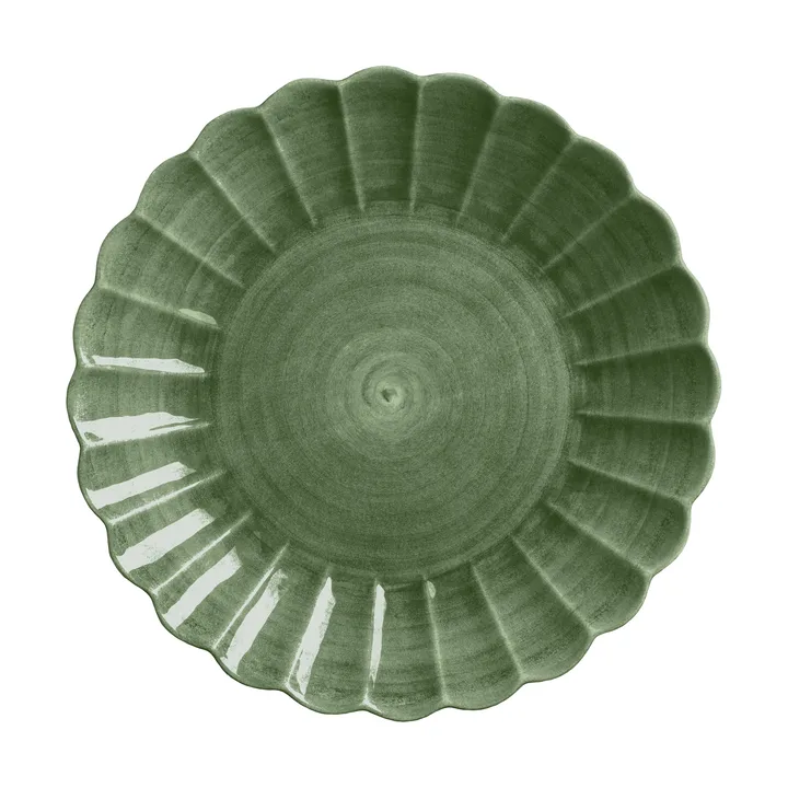 Oyster 北欧风格圆形陶瓷餐盘42cm - 森林绿色 - Mateus