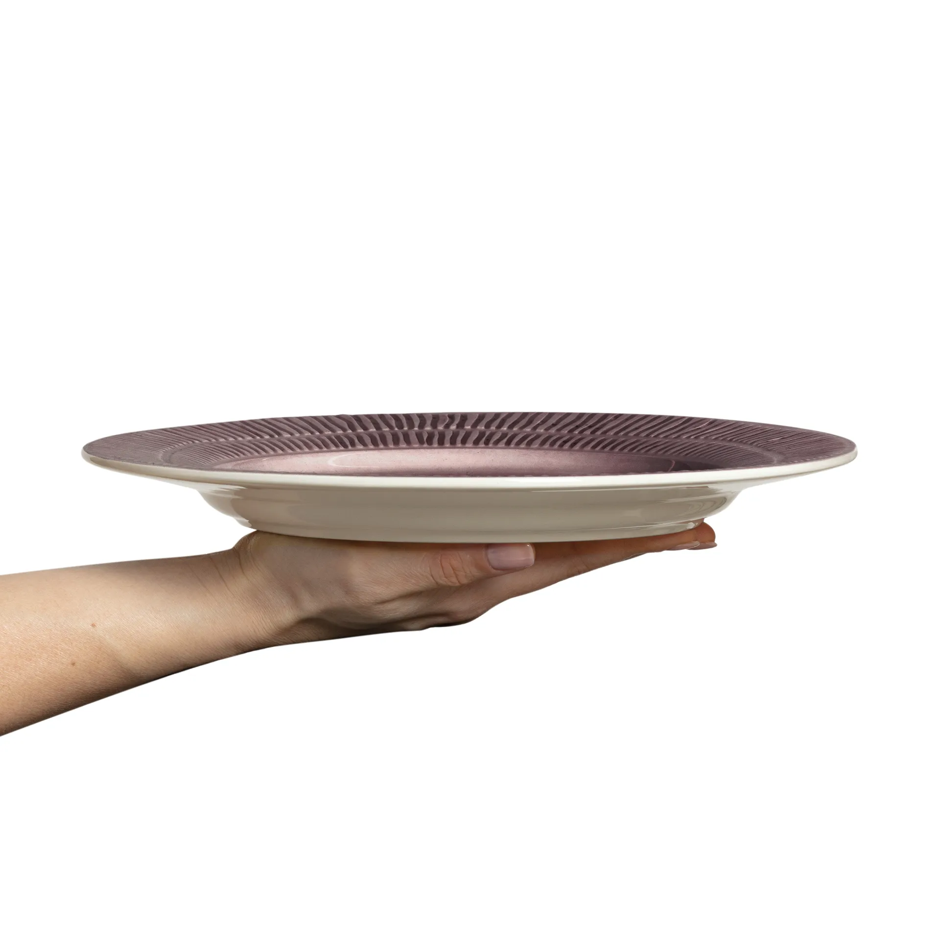 Stripes 盘 Ø28cm, 李子色 Mateus