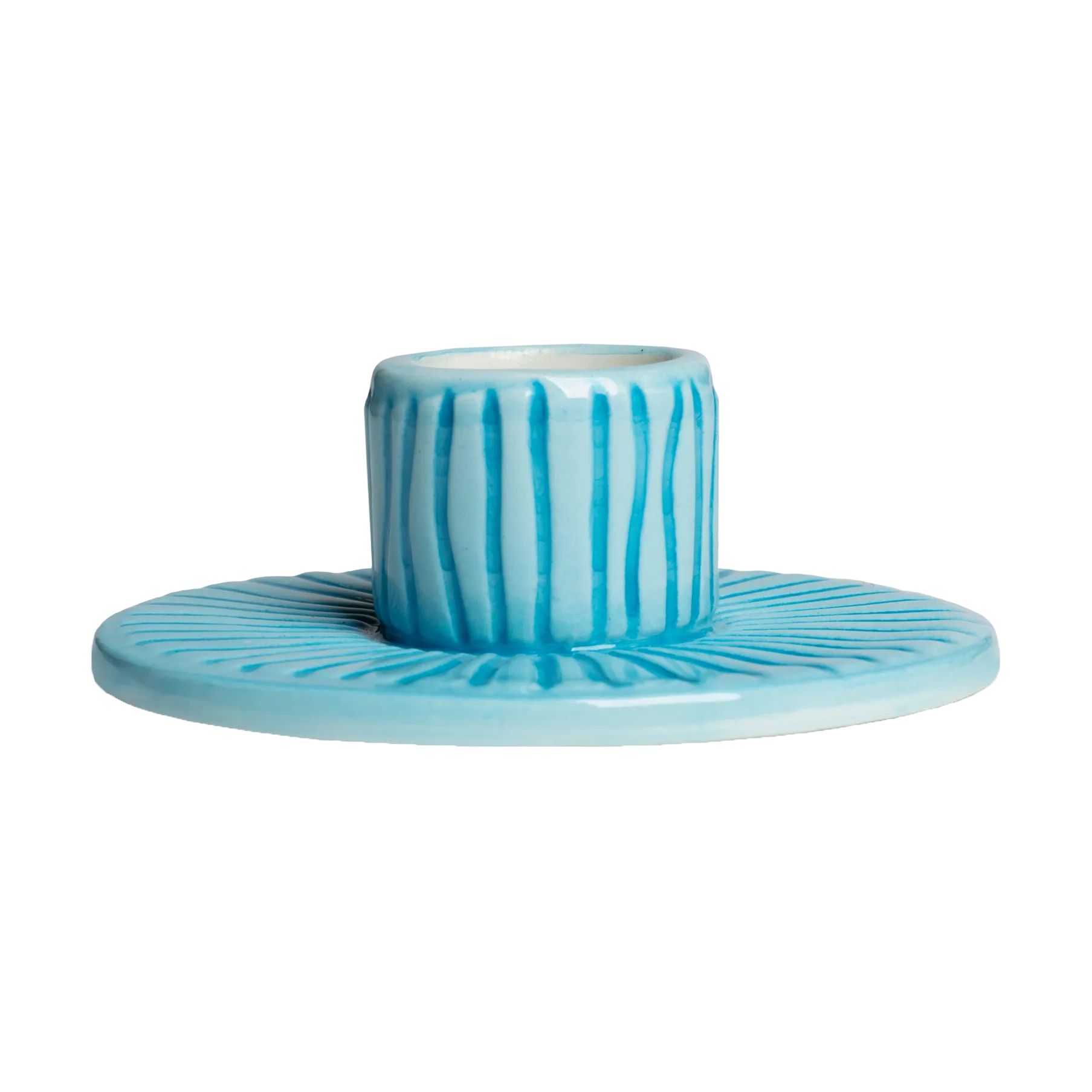 Stripes 烛台 Ø8 cm, Turquoise Mateus