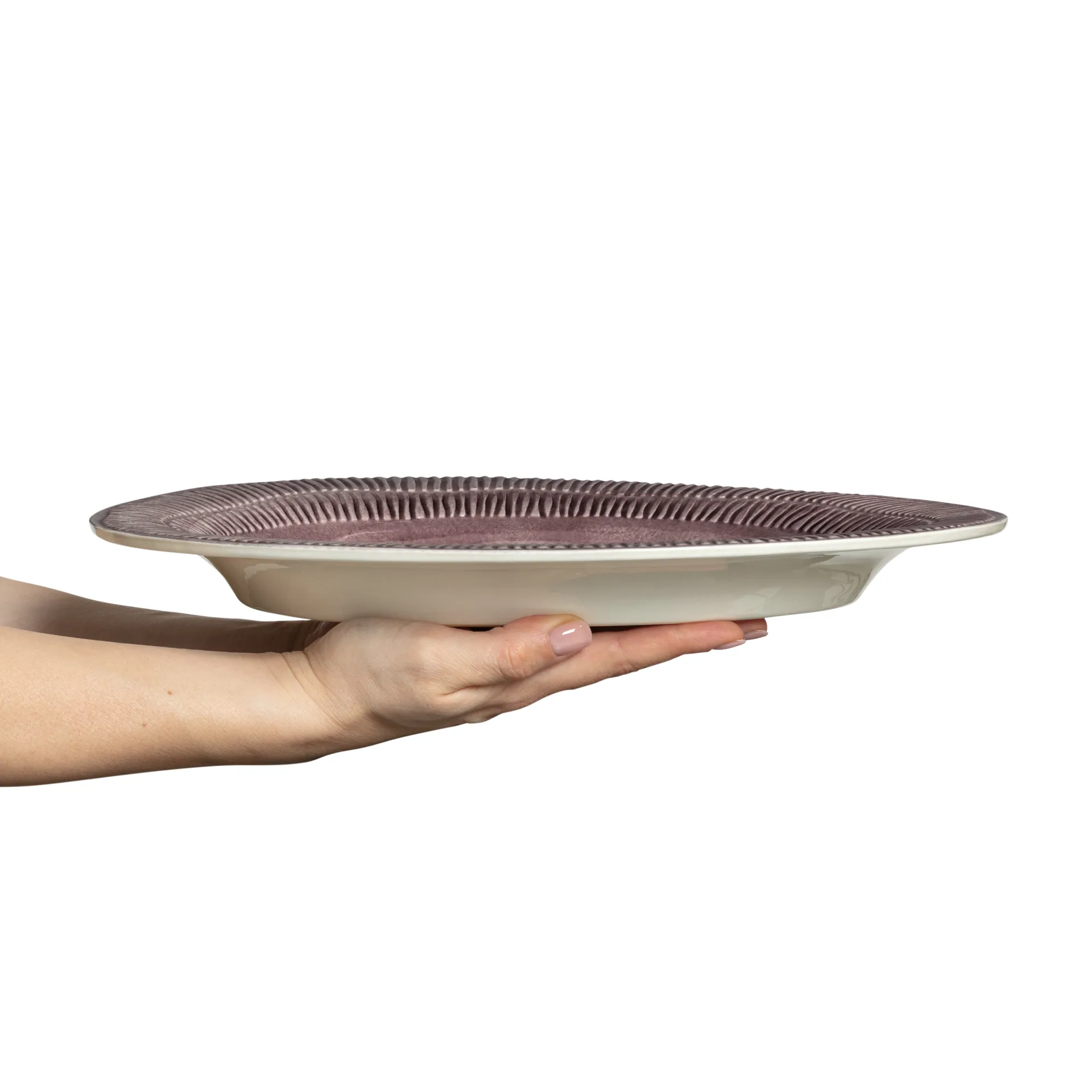 Stripes platter 30x35 cm, Plum Mateus