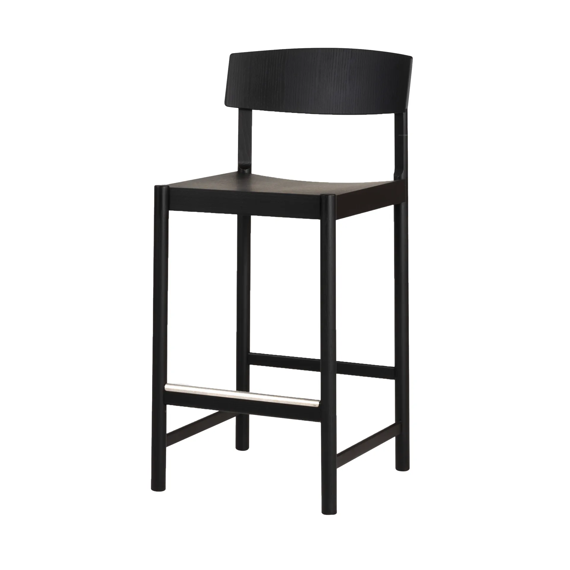 Rod barstool 65 cm, 黑色 stained 白蜡木 Mavis