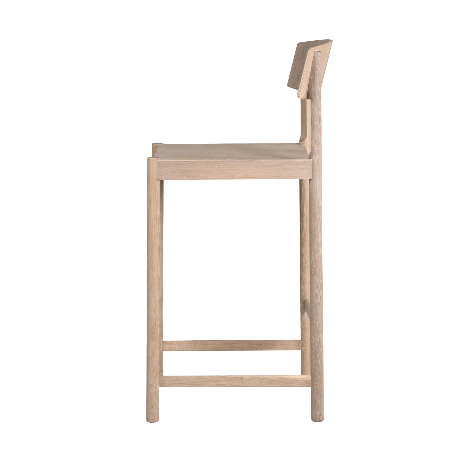 Rod barstool 65 cm, 白色 waxed 自然木色 Mavis