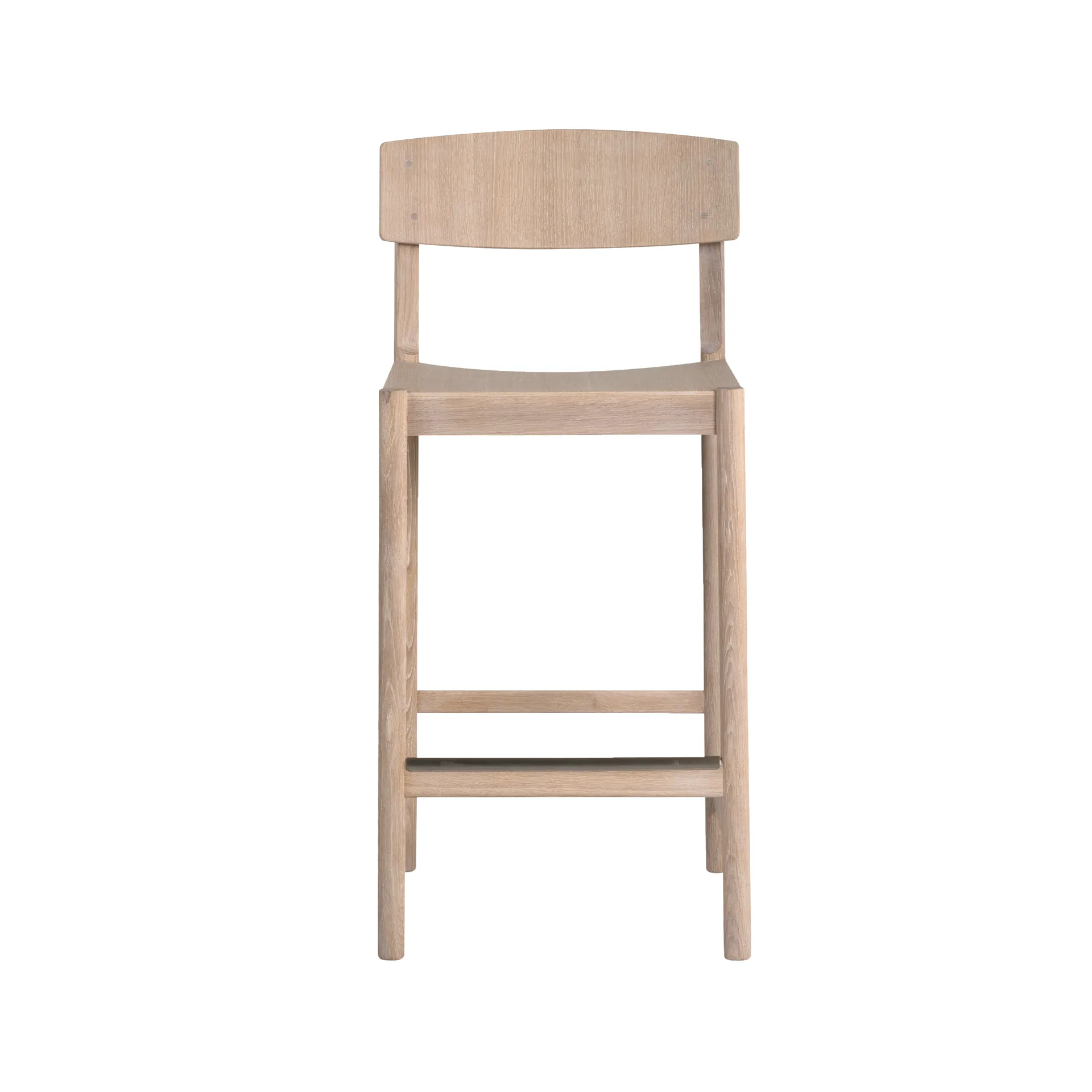 Rod barstool 65 cm, 白色 waxed 自然木色 Mavis
