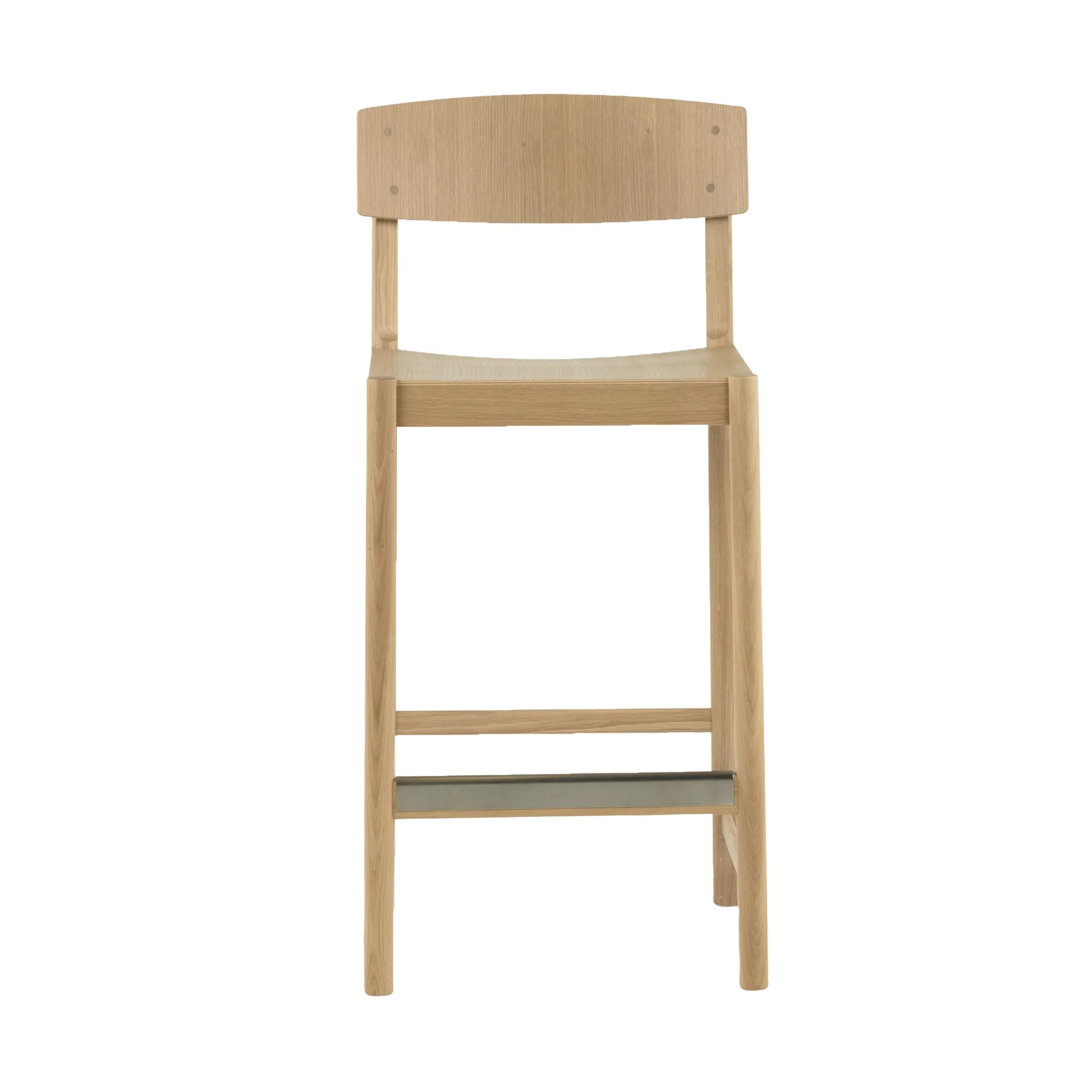 Rod barstool 65 cm, 白色 染色的 哑光 漆橡木 Mavis