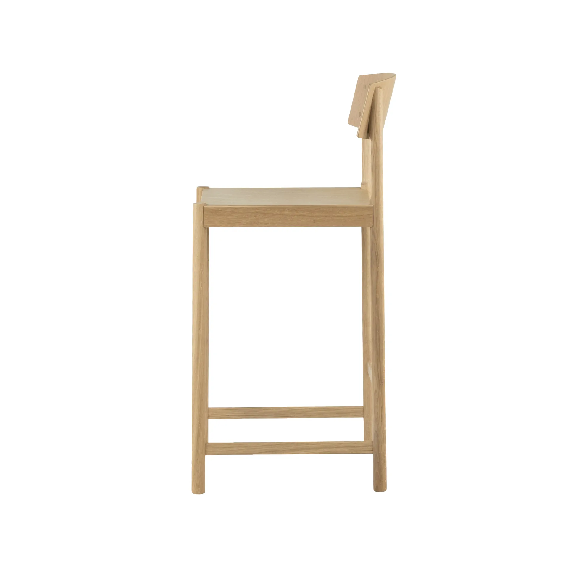 Rod barstool 65 cm, 白色 染色的 哑光 漆橡木 Mavis