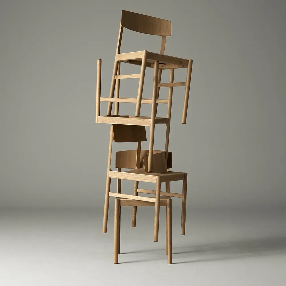 Rod 椅子, 白色 染色的 哑光 漆橡木 Mavis