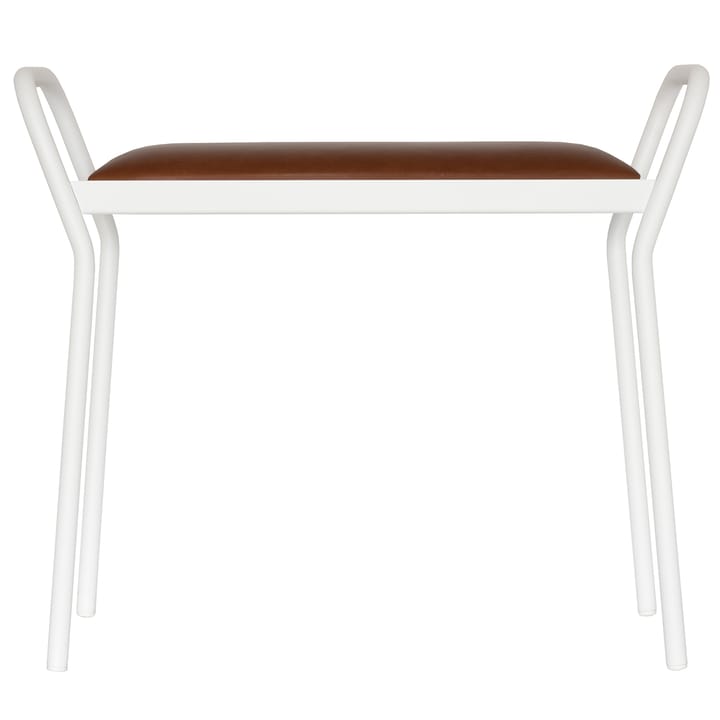 Anyone stool 凳子, 白色 with vintage cognac leather Maze