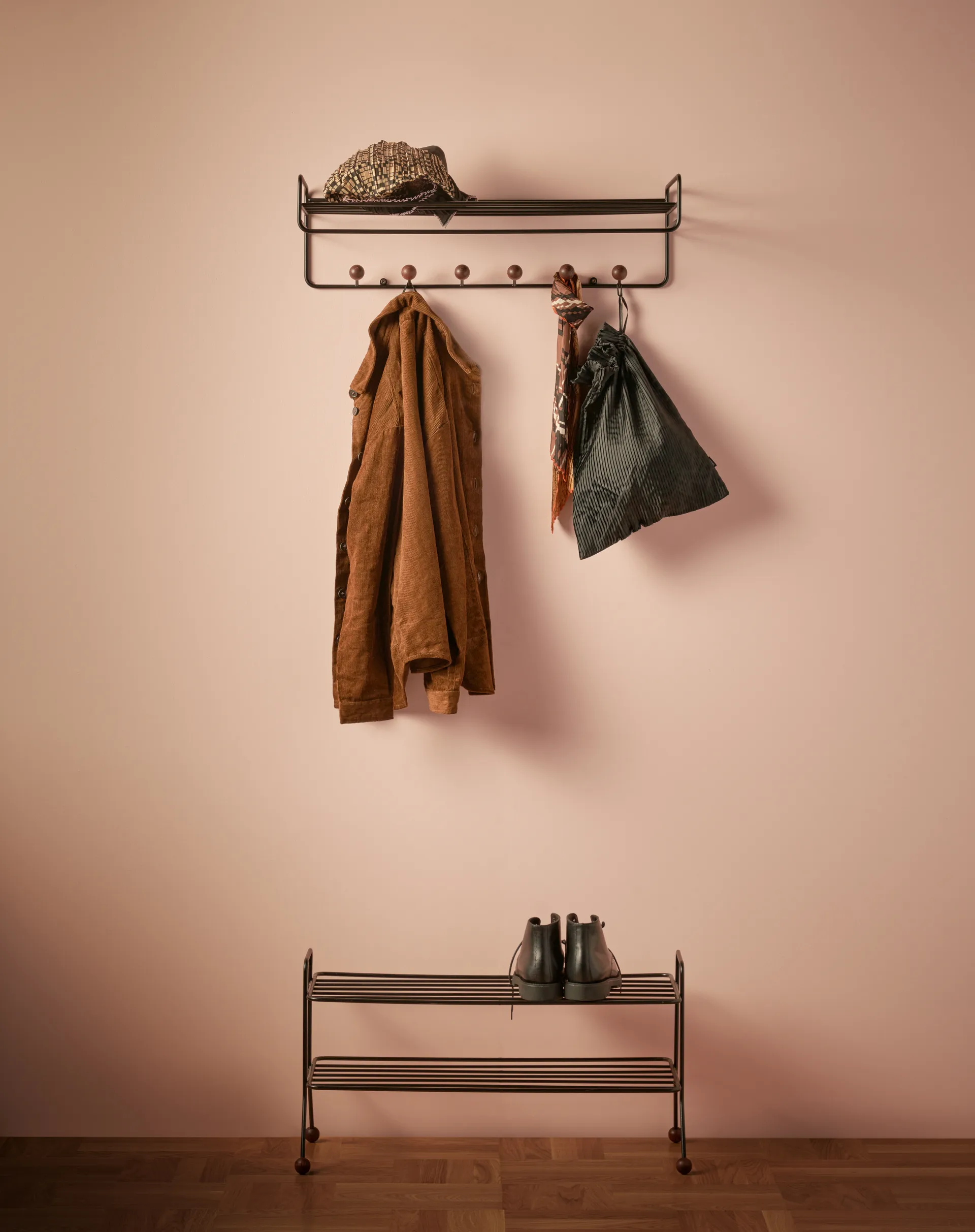 Bill Hat rack hat rack, 黑色-dark-棕色 Maze