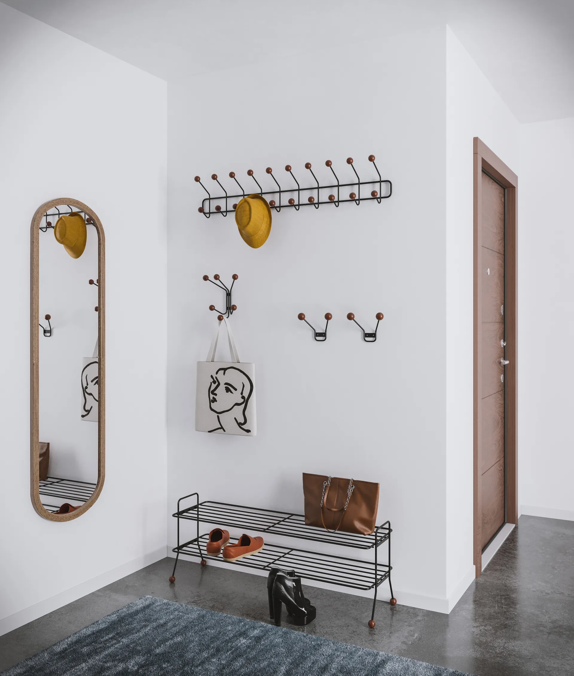 Bill Shoe Shelf L, 黑色-dark 棕色 Maze