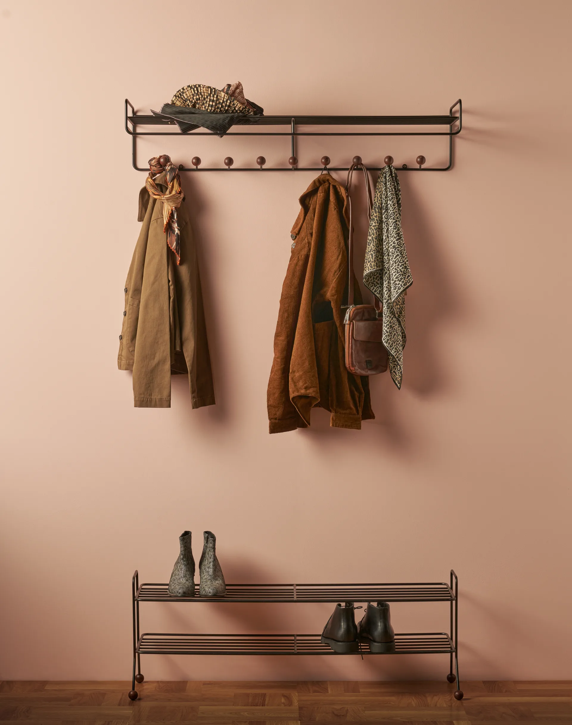 Bill Shoe Shelf L, 黑色-dark 棕色 Maze