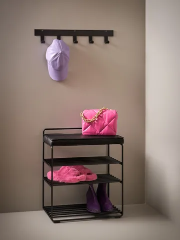 Lower East Seat 置物凳50x28x58cm - 黑色_黑色皮革 - Maze