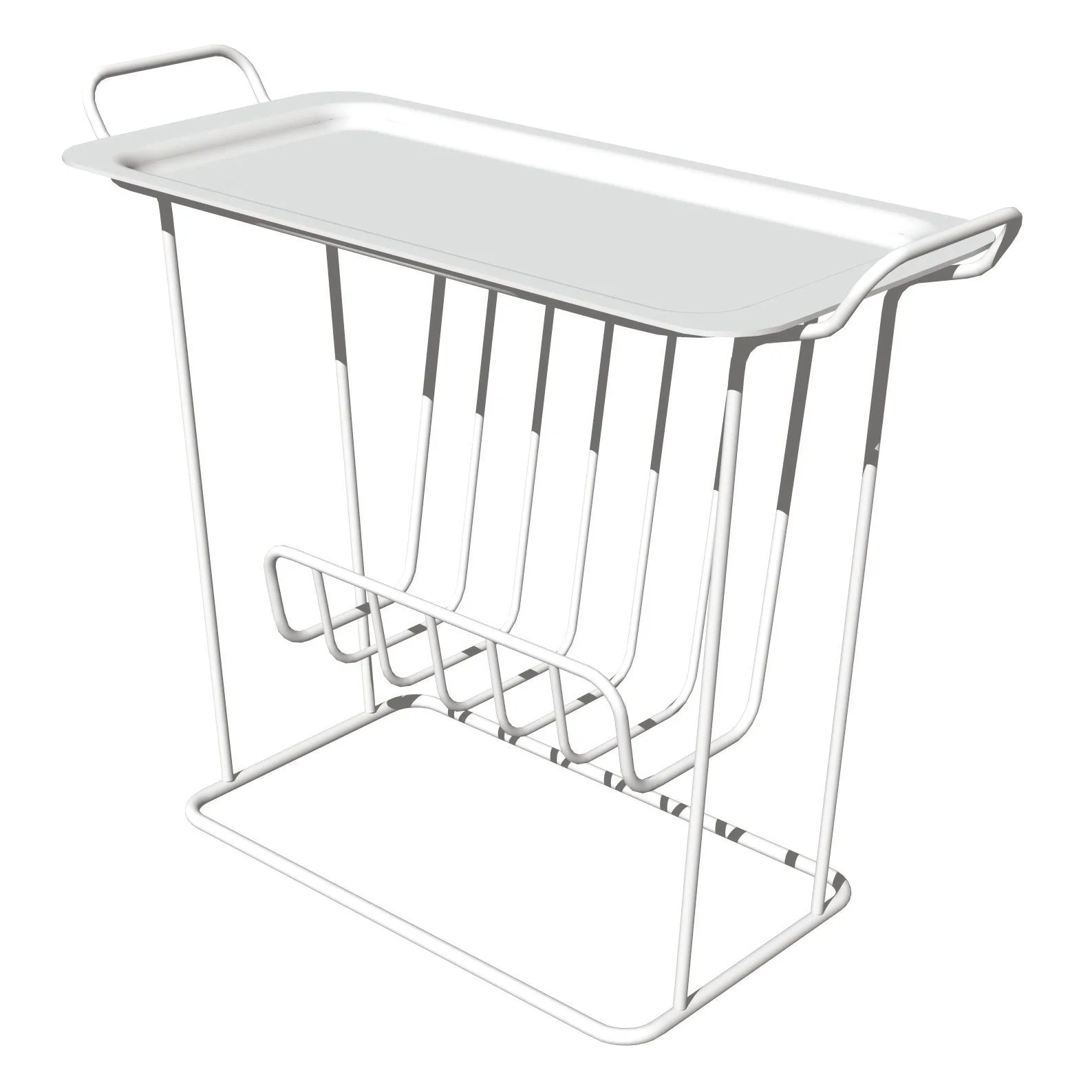 Minnie Mae Paper 托盘 桌子, 白色 Maze