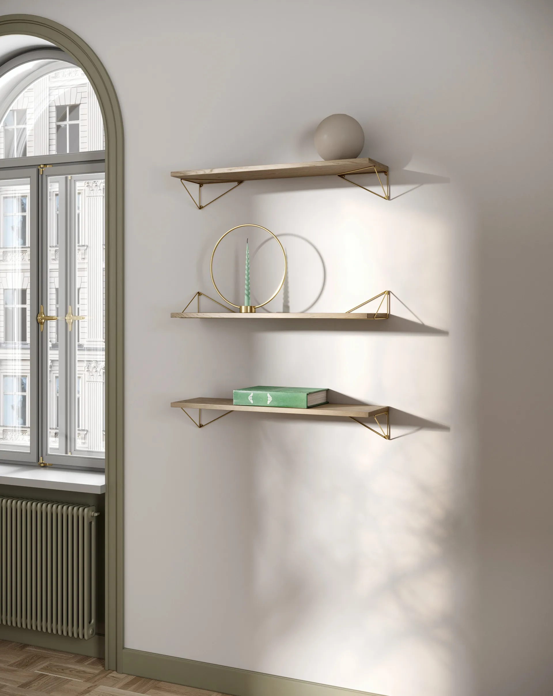 Pythagoras brackets, 两件套装, brass Maze