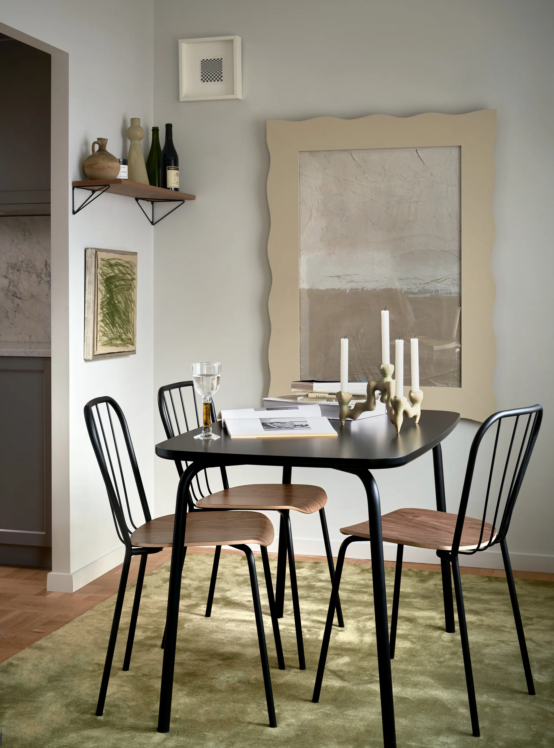 Same Chair stool 凳子, 黑色-walnut Maze