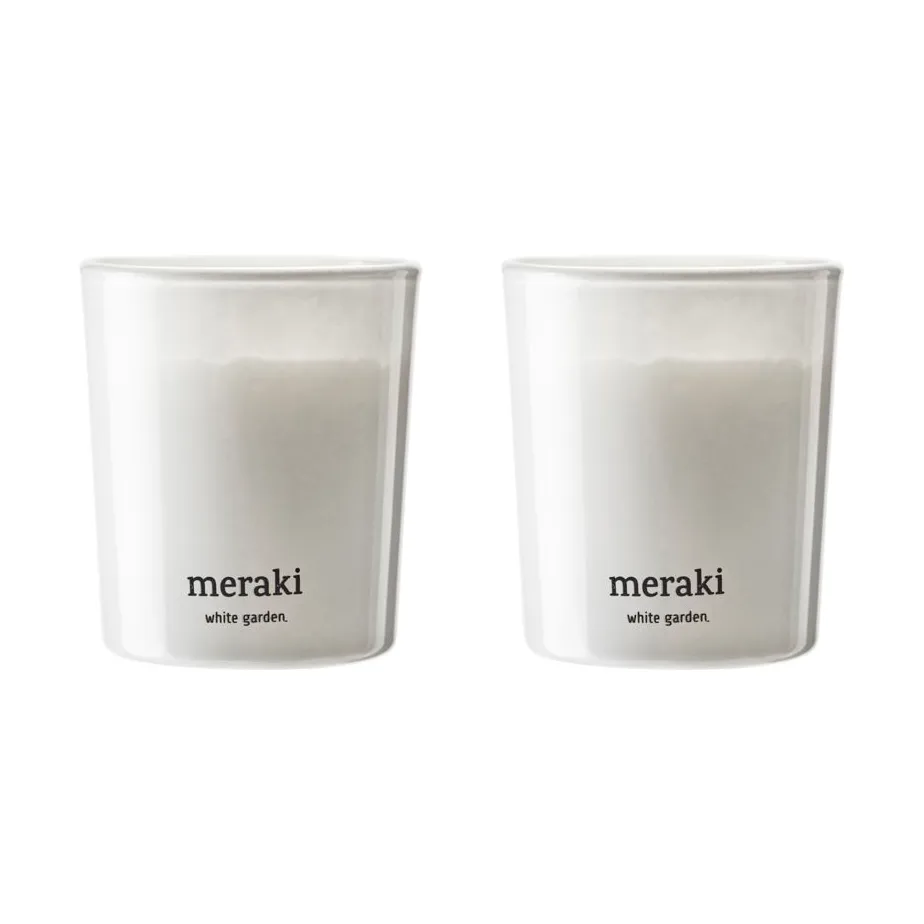 Meraki 12小时香薰蜡烛两件装, 白色花园香调 Meraki