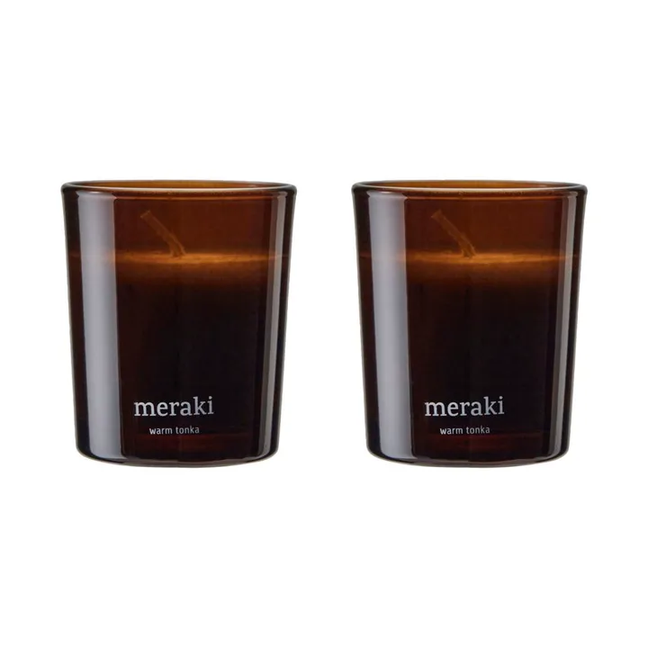 Meraki 12小时香薰蜡烛两件装 - 温暖零陵香豆香调 - Meraki