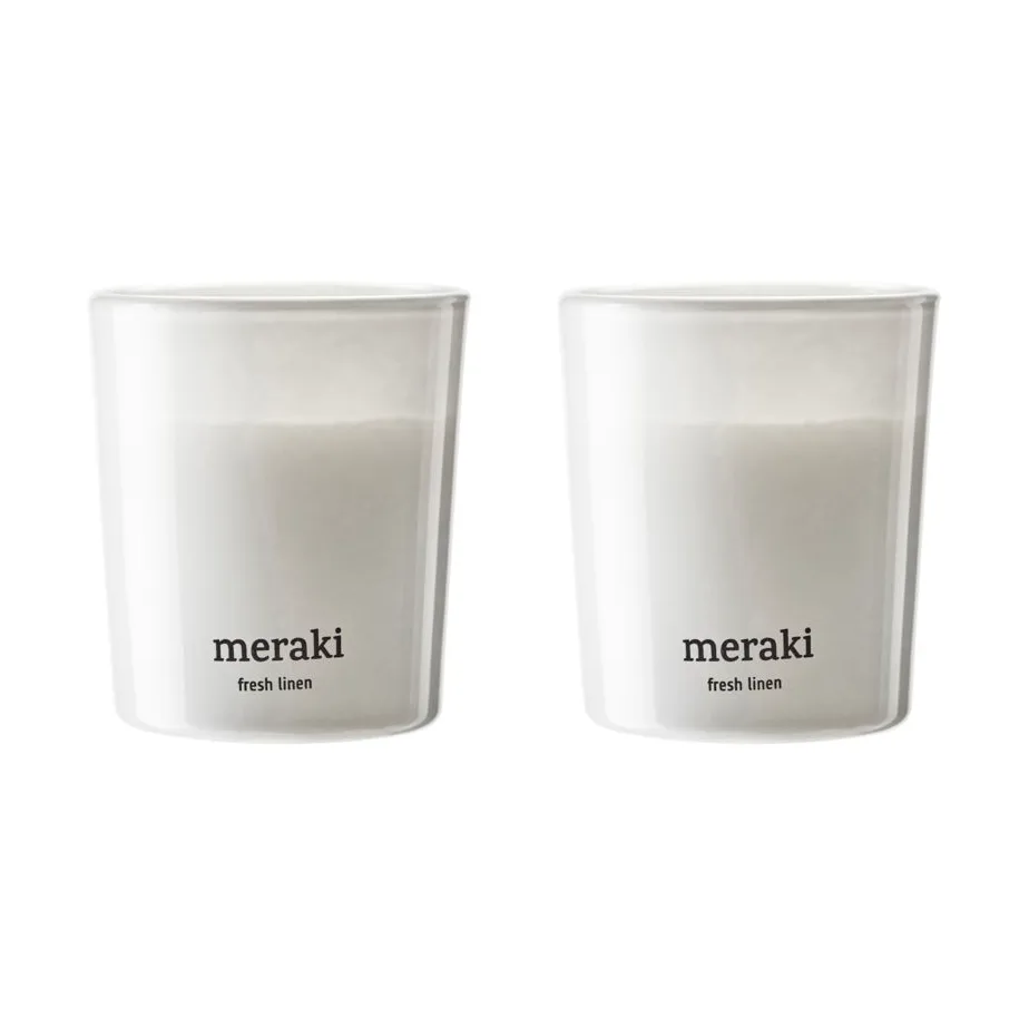 Meraki 12小时香薰蜡烛两件装, 清新亚麻香调 Meraki