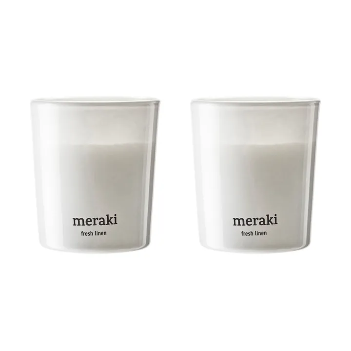 Meraki 12小时香薰蜡烛两件装 - 清新亚麻香调 - Meraki