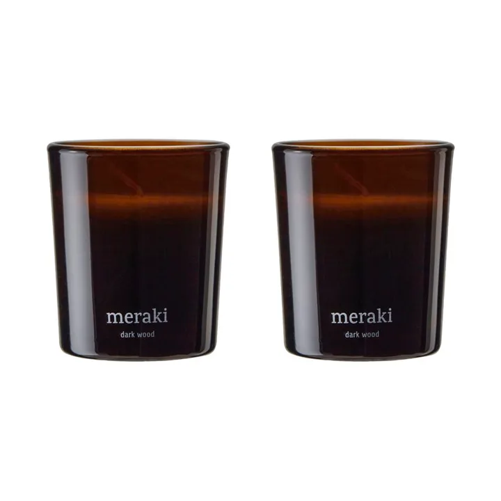 Meraki 12小时香薰蜡烛两件装 - 深色木香调 - Meraki