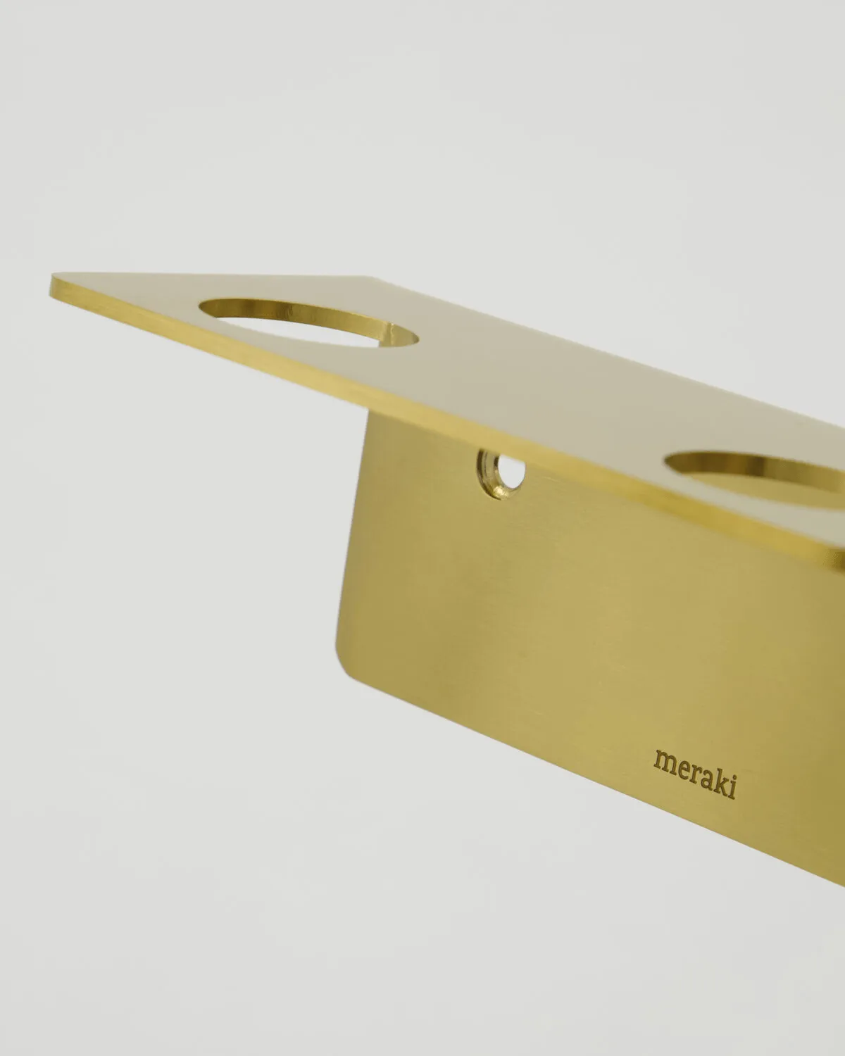 Meraki 衣架, 拉丝黄铜饰面，适用于2瓶 Meraki