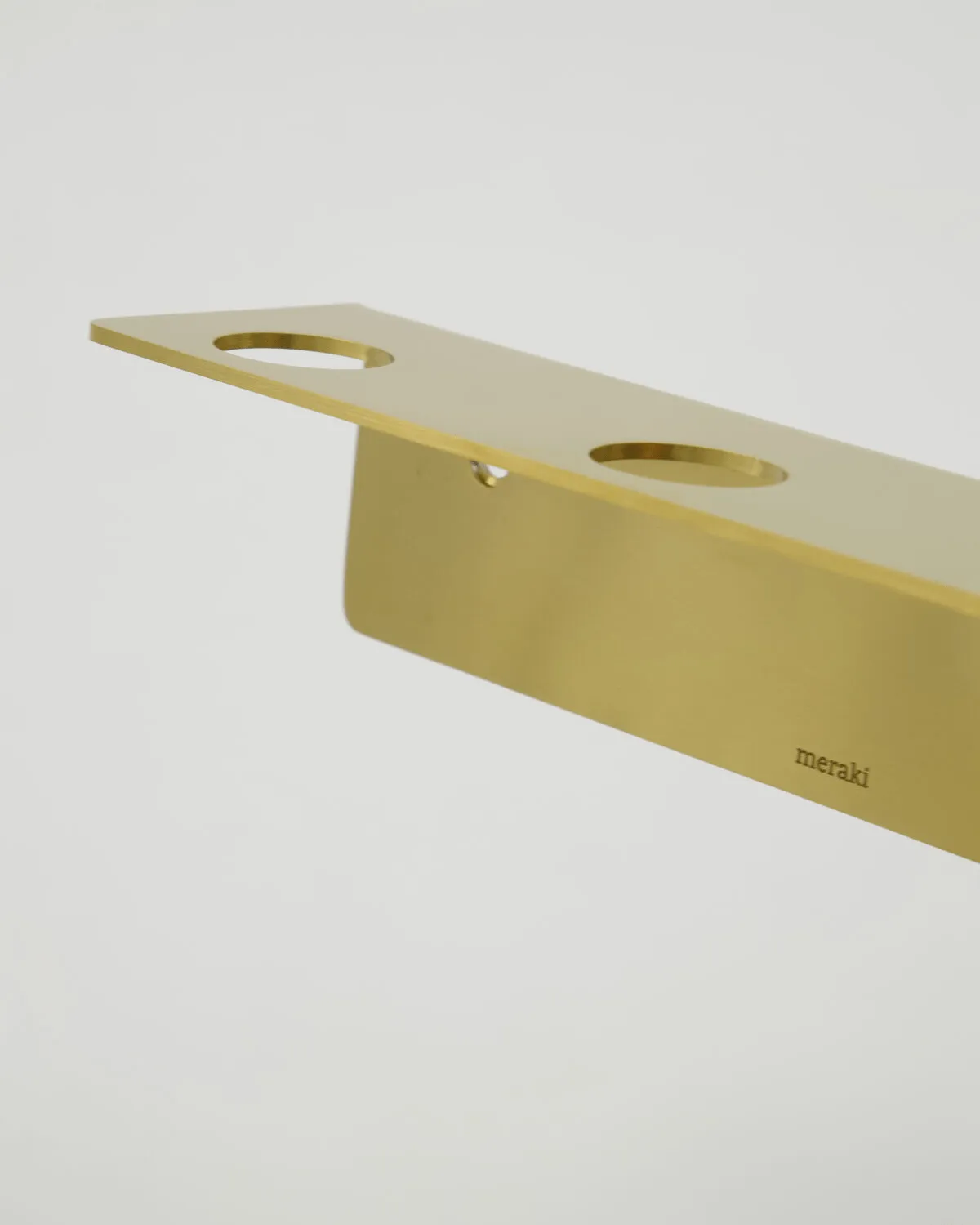 Meraki 衣架, 拉丝黄铜饰面，适用于3瓶 Meraki