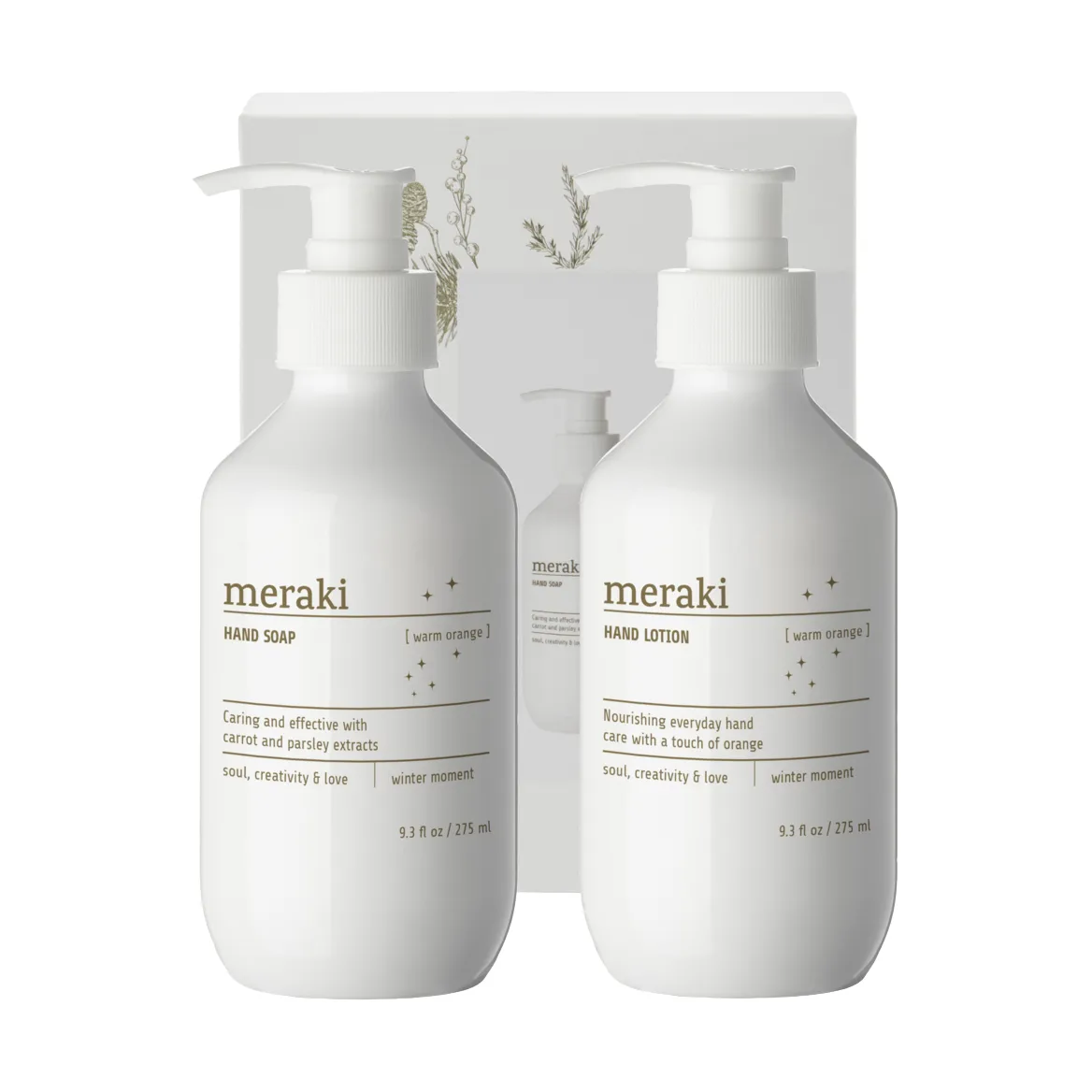 Meraki 礼物套装 hand soap with hand lotion, Warm 橙色 Meraki