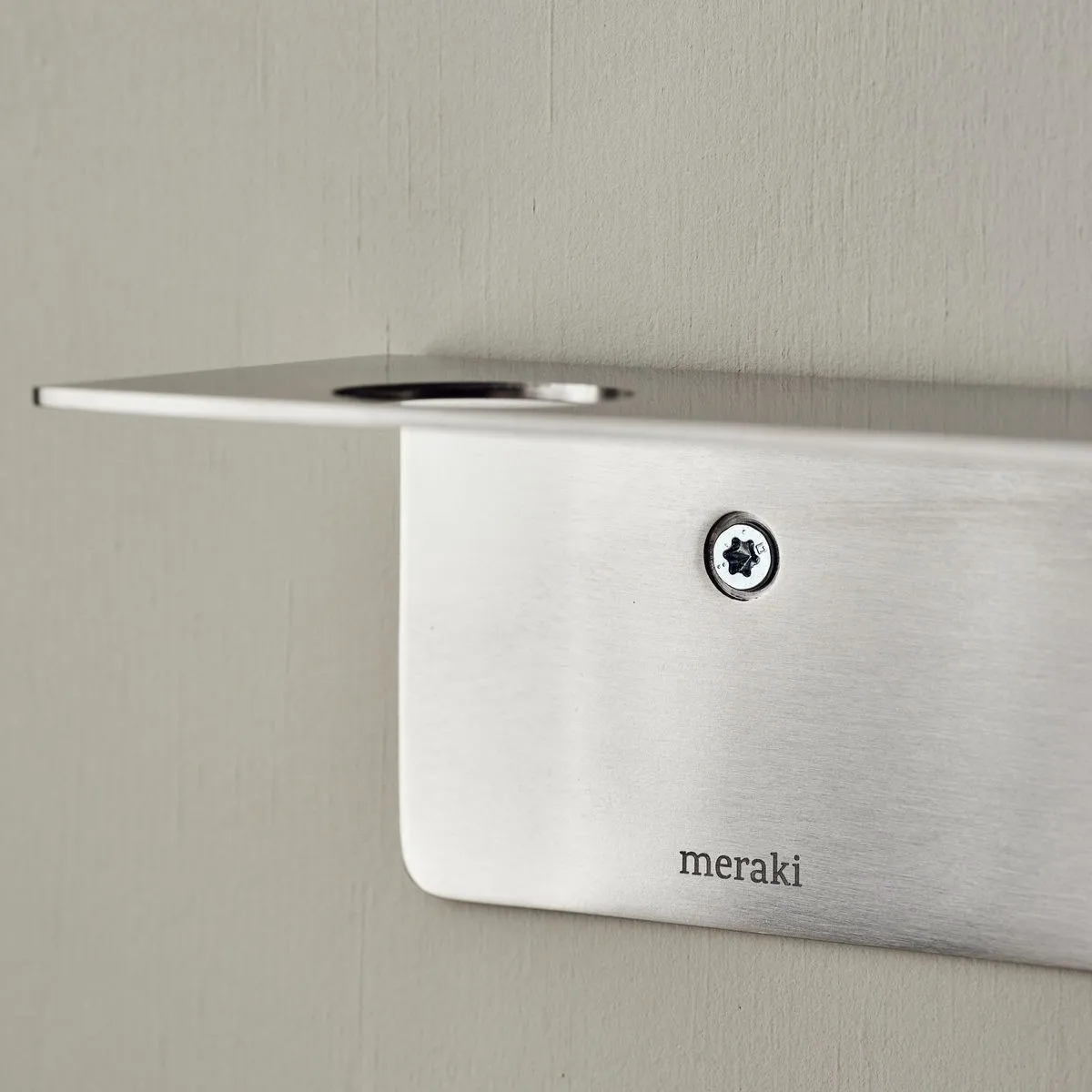 Meraki 带瓶架挂钩置物架, 拉丝钢色 Meraki