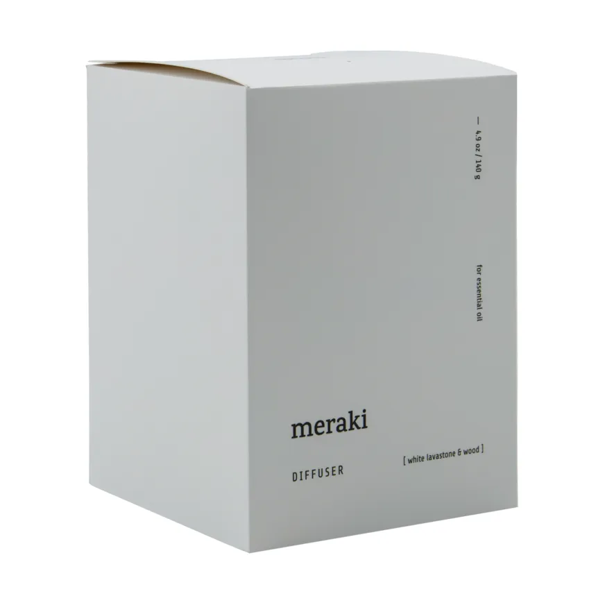 Meraki 火山石木质扩香器, 白色 Meraki
