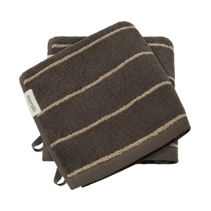 Stripe 毛巾 50x100 cm 两件套装 - Army - Meraki