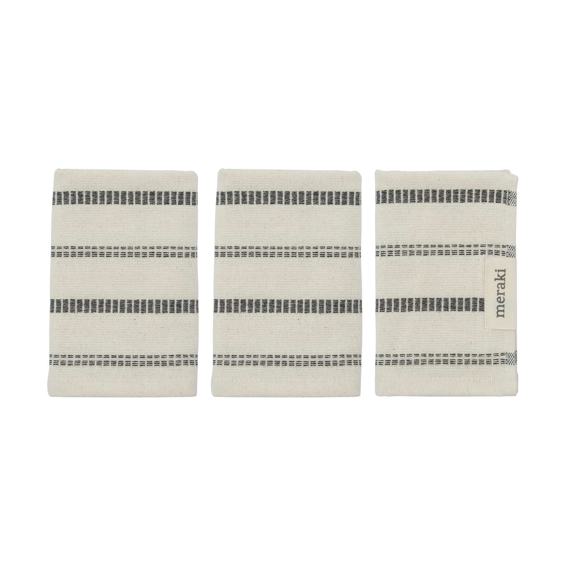 True washcloth 3件, 米白色-黑色 Meraki