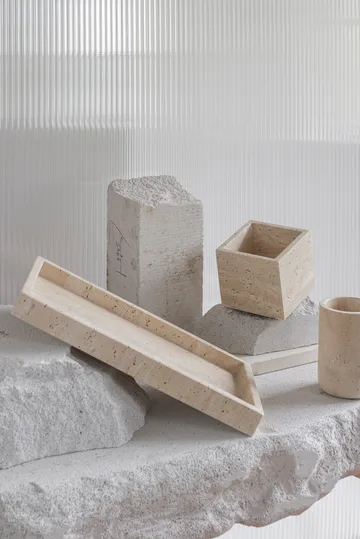 洞石方块 10x10cm - 亚麻色 - Mette Ditmer